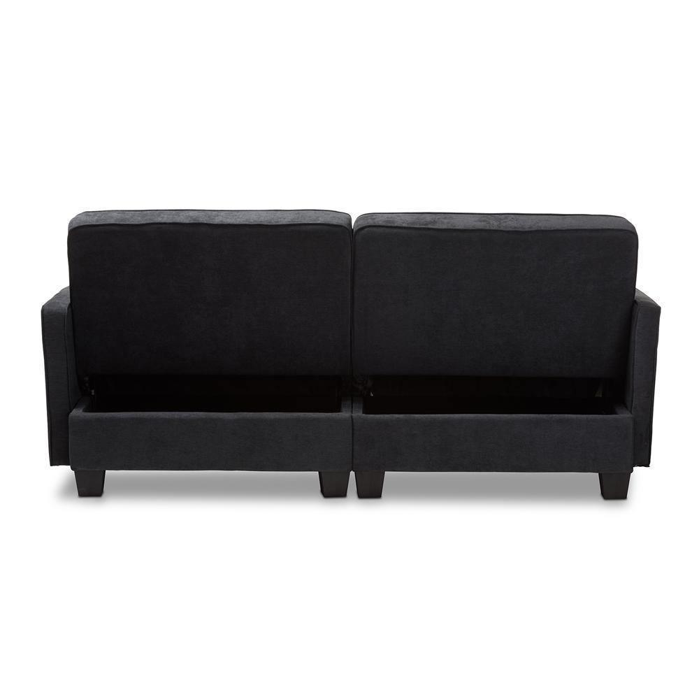 Felicity Modern and Contemporary Dark Gray Fabric Upholstered Sleeper Sofa FredCo