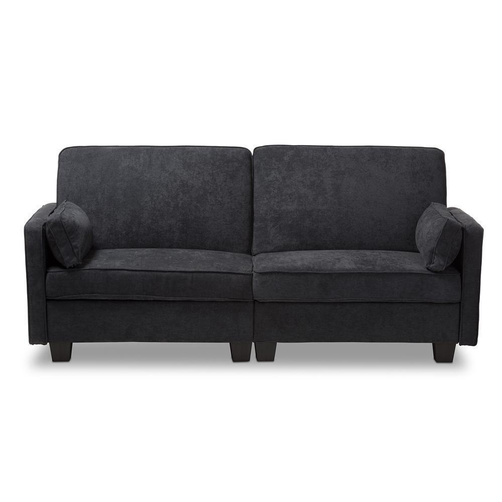 Felicity Modern and Contemporary Dark Gray Fabric Upholstered Sleeper Sofa FredCo