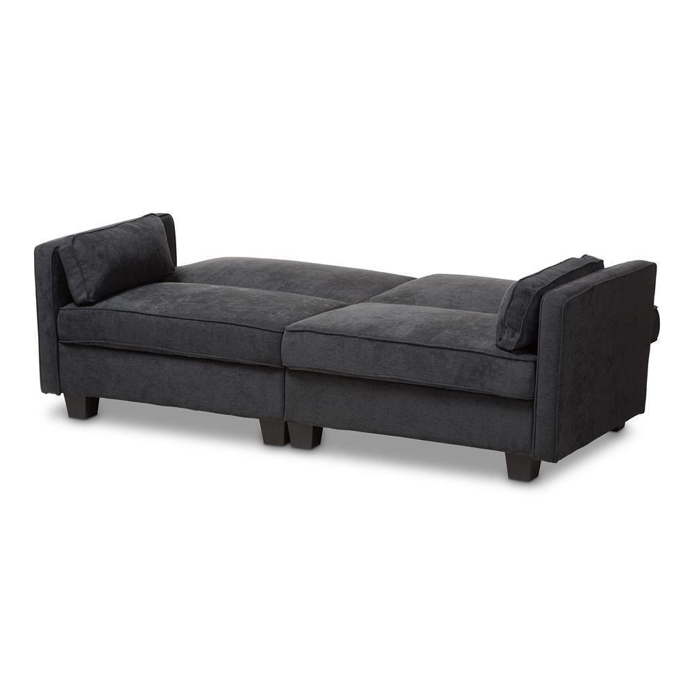 Felicity Modern and Contemporary Dark Gray Fabric Upholstered Sleeper Sofa FredCo