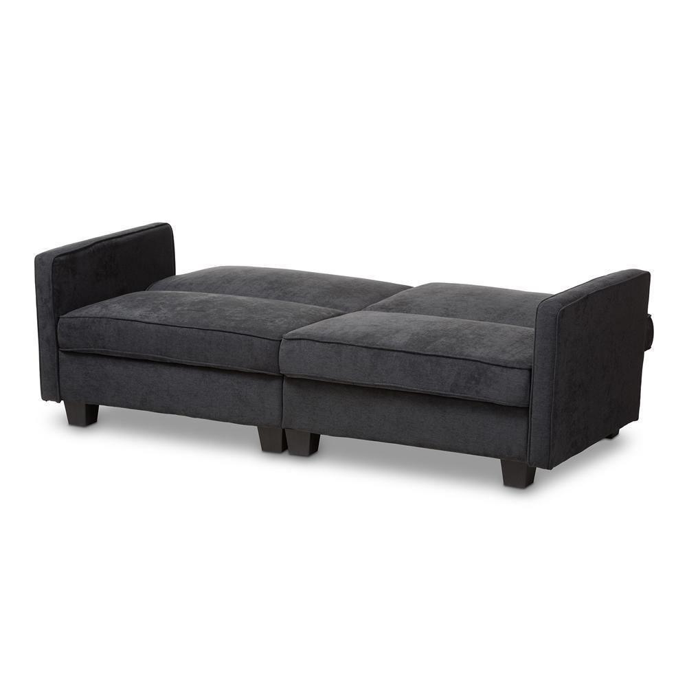 Felicity Modern and Contemporary Dark Gray Fabric Upholstered Sleeper Sofa FredCo