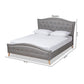 Felisa Modern and Contemporary Grey Fabric Upholstered and Button Tufted Queen Size Platform Bed FredCo