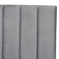 Fiorenza Glam and Luxe Grey Velvet Fabric Upholstered Queen Size Panel Bed with Extra Wide Channel Tufted Headboard FredCo