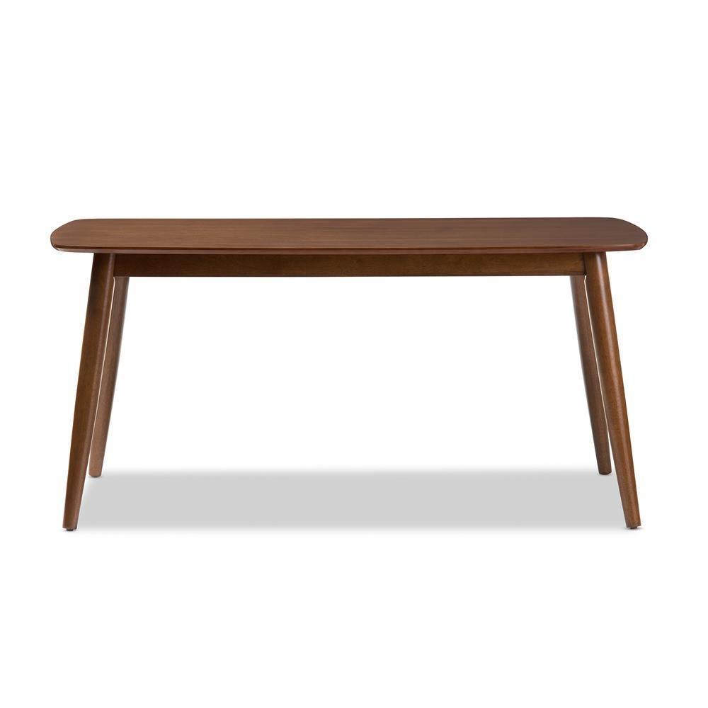 Flora Mid-Century Modern "Oak" Medium Brown Finishing Wood Dining Table FredCo