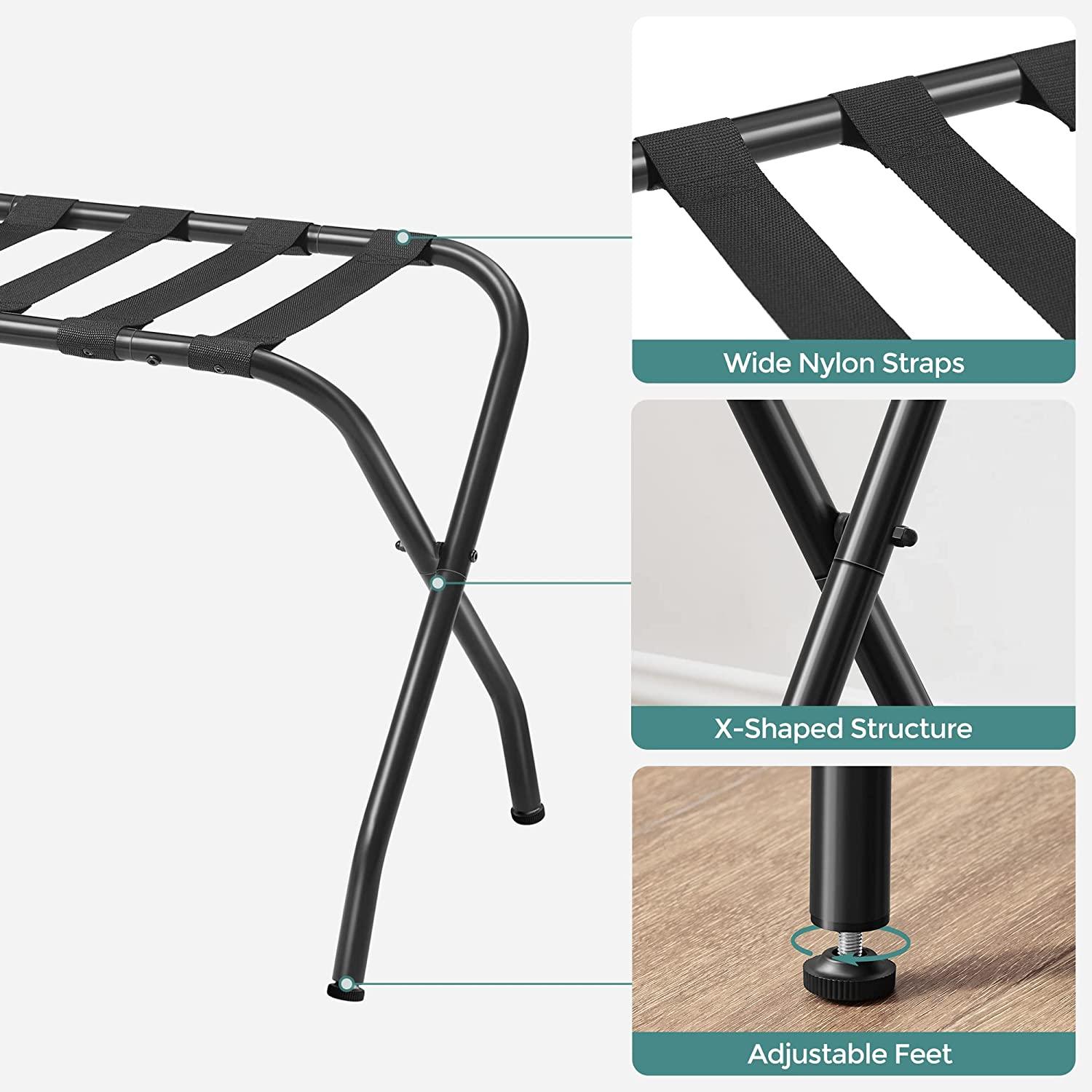 Foldable Luggage Rack Black 27" FredCo