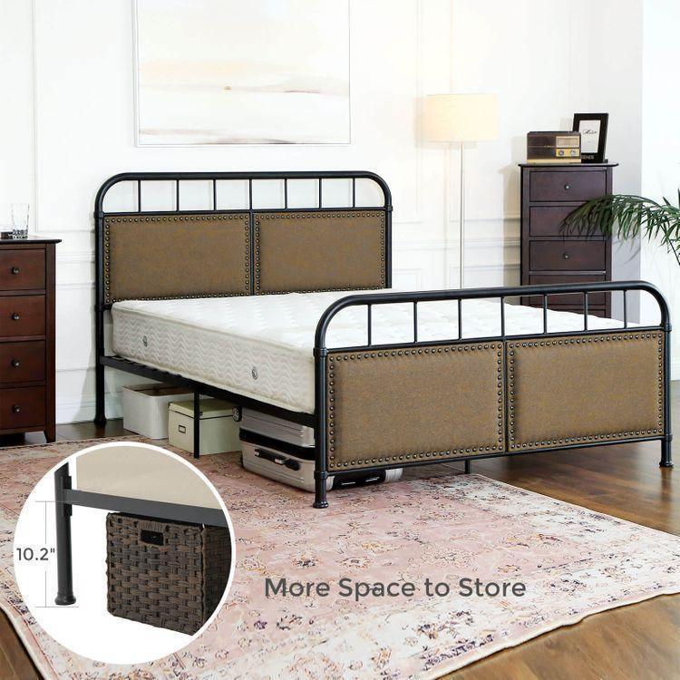 Full Size Metal Bed Frame with Headboard FredCo