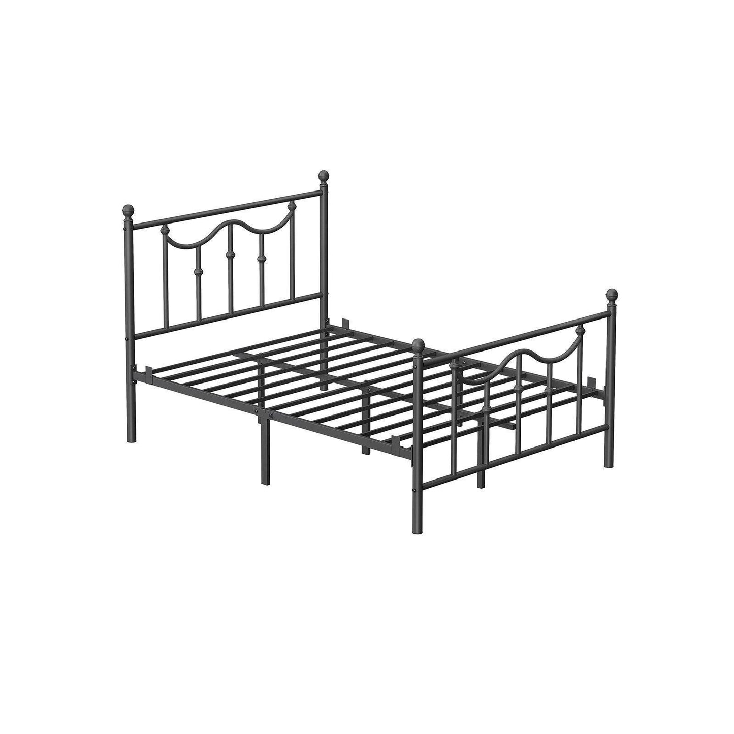 Full Size Metal Bed Frame with Headboard Black FredCo