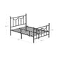 Full Size Metal Bed Frame with Headboard Black FredCo