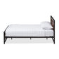 Gabby Industrial Style Antique Bronze Finished Metal and Walnut Wood Queen Size Platform Bed FredCo