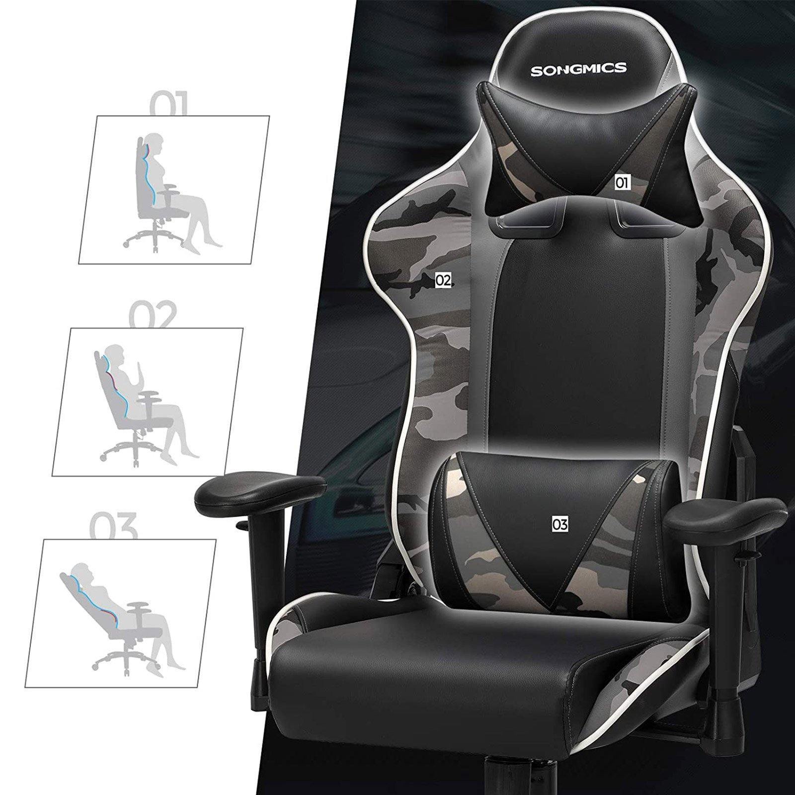 Gaming Chair Black and Camouflage FredCo