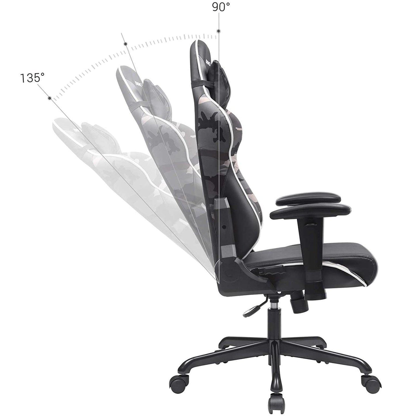 Gaming Chair Black and Camouflage FredCo