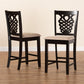 Gervais Modern and Contemporary Transitional Sand Fabric Upholstered and Dark Brown Finished Wood 2-Piece Counter Stool Set FredCo