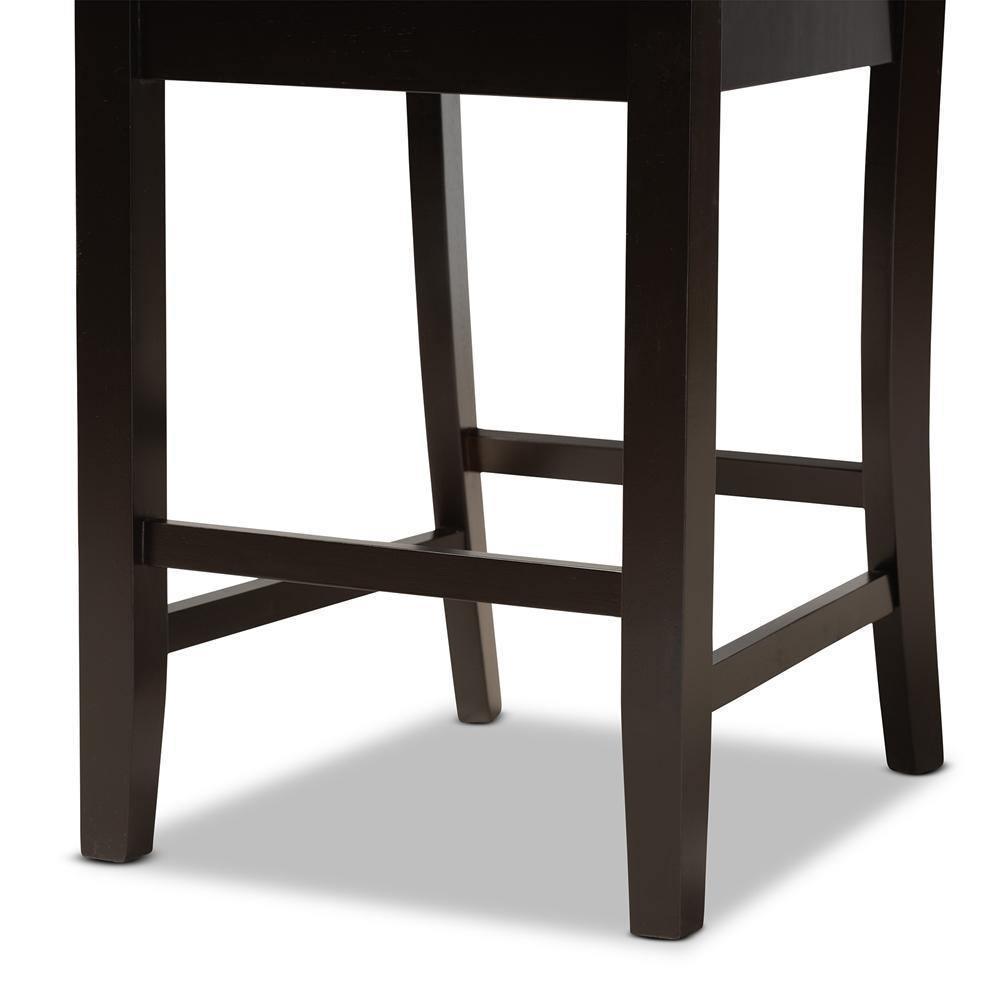 Gervais Modern and Contemporary Transitional Sand Fabric Upholstered and Dark Brown Finished Wood 2-Piece Counter Stool Set FredCo