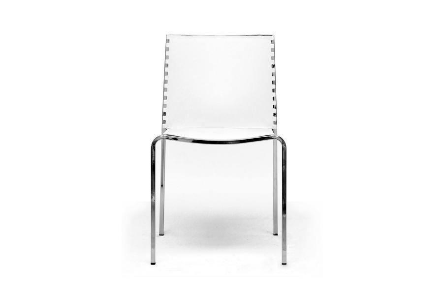 Gridley White Plastic Modern Dining Chair (Set of 2) FredCo