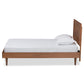 Hiro Mid-Century Modern Walnut Brown Finished Wood Twin Size Platform Bed FredCo