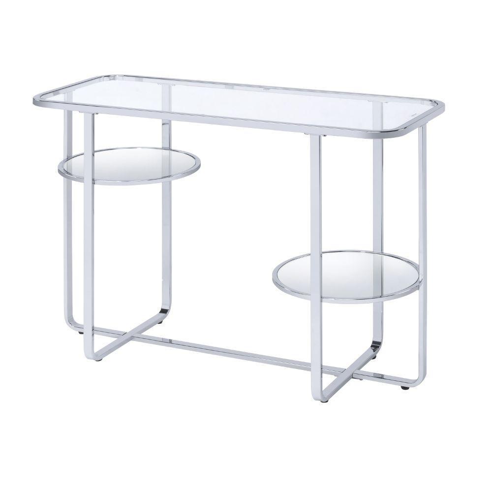 Hollo Sofa Table Chrome & Glass FredCo