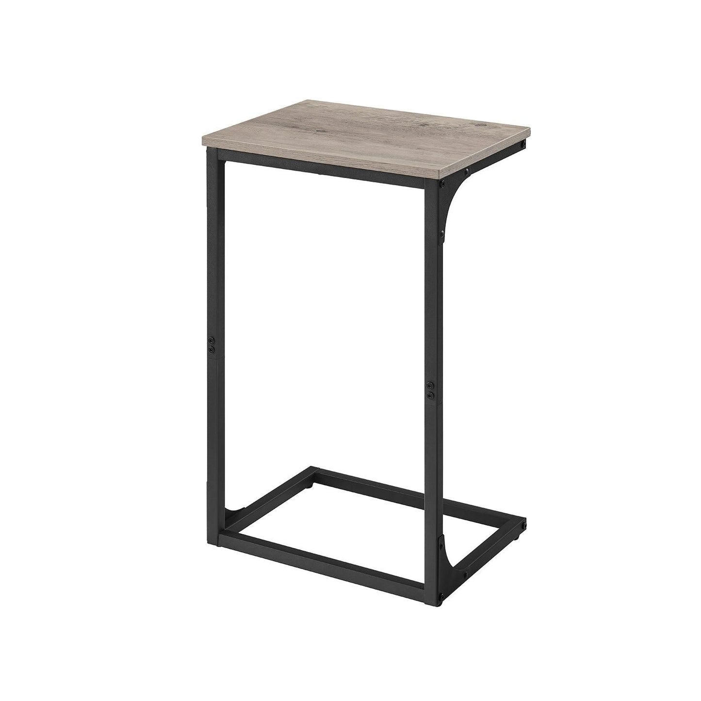 Industrial C-Shaped Side Table, Greige and Black FredCo