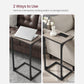 Industrial C-Shaped Side Table, Greige and Black FredCo