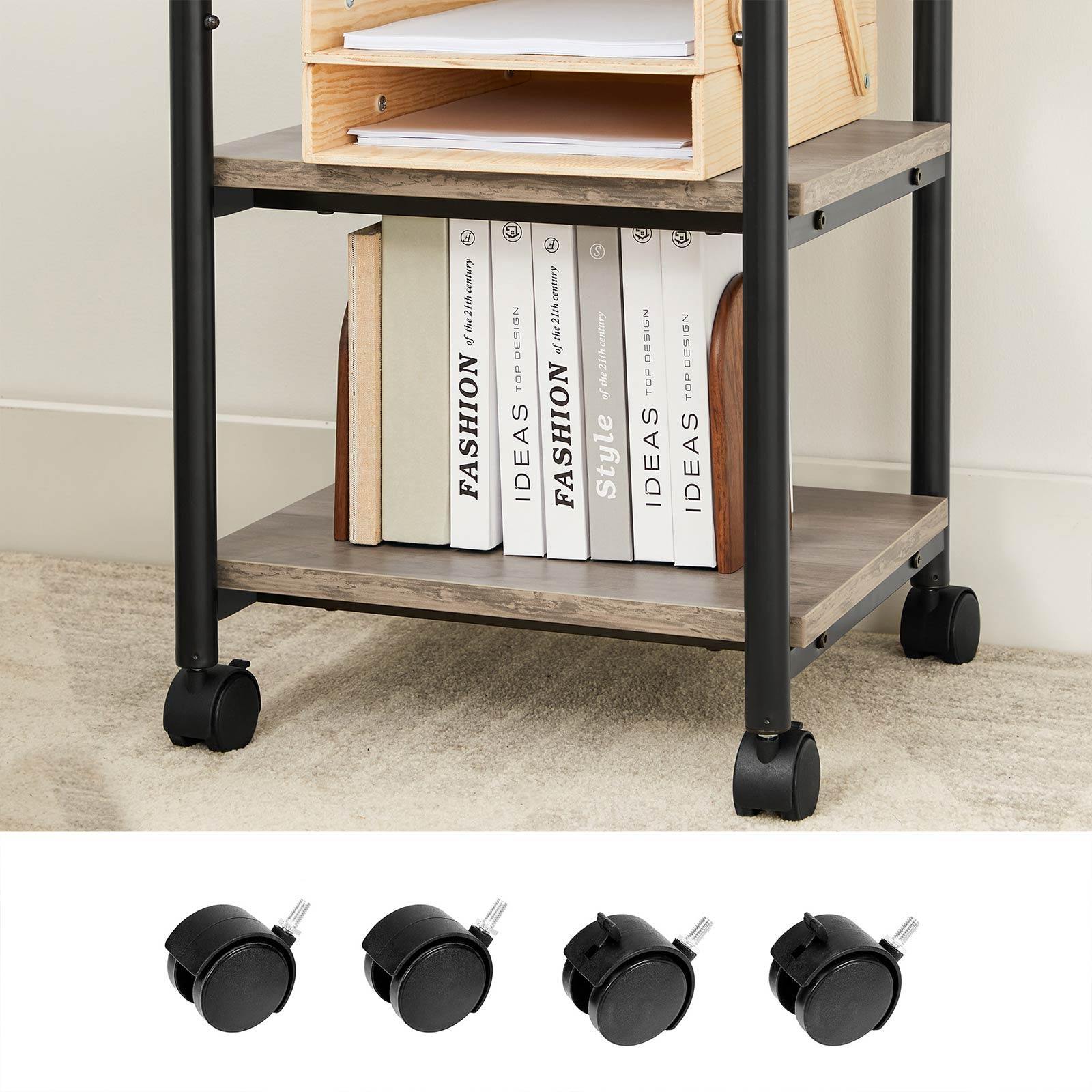 Industrial Printer Stand Greige and Black FredCo