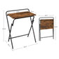 Industrial Rustic Brown Space-saving Folding Side Table FredCo
