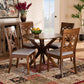 Jessie Modern and Contemporary Grey Fabric Upholstered and Walnut Brown Finished Wood 5-Piece Dining Set FredCo