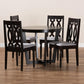 Julie Modern and Contemporary Grey Fabric Upholstered and Dark Brown Finished Wood 5-Piece Dining Set FredCo