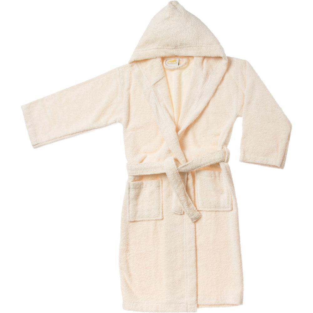 Kids' Hooded Long Staple Combed Cotton Terry Unisex Solid Bath Robe FredCo