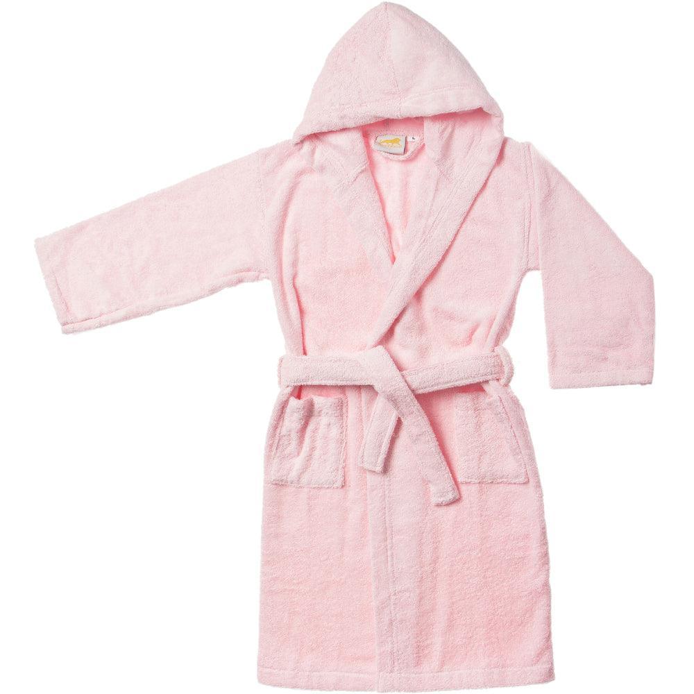 Kids' Hooded Long Staple Combed Cotton Terry Unisex Solid Bath Robe FredCo