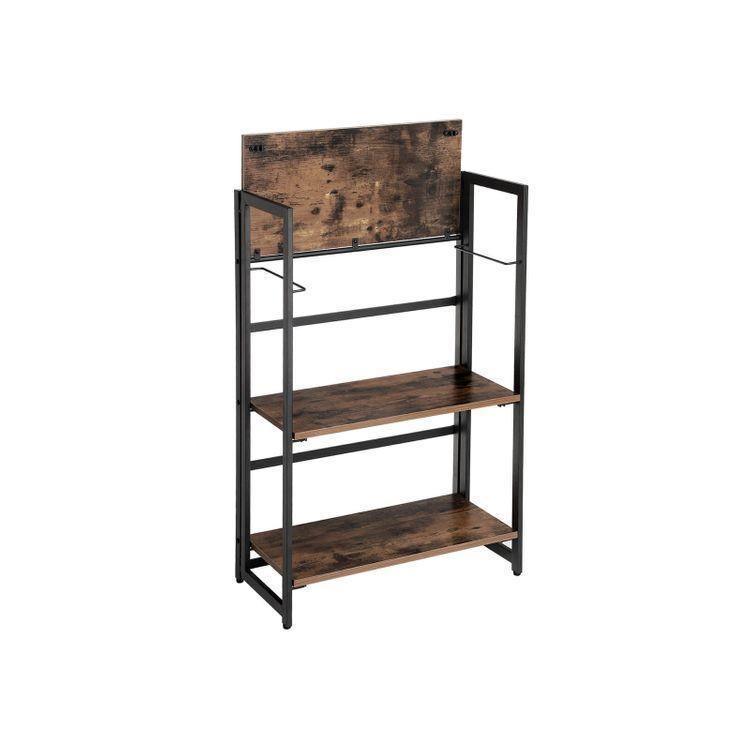 Ladder Shelf Bookcase Rustic Brown FredCo