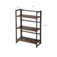 Ladder Shelf Bookcase Rustic Brown FredCo