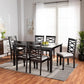Lanier Modern and Contemporary Grey Fabric Upholstered and Dark Brown Finished Wood 7-Piece Dining Set FredCo