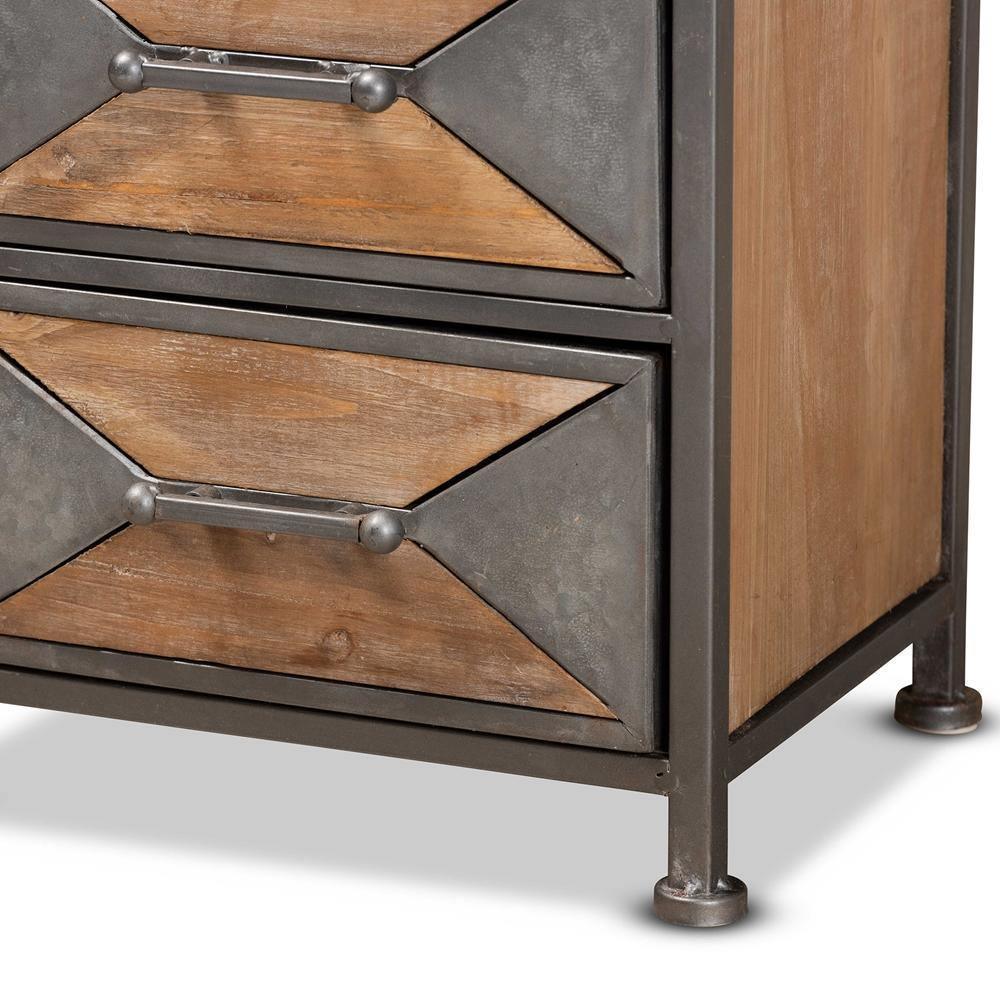 Volkan Modern 4-Drawer Metal-Framed Storage Cabinet-Multi-Colored