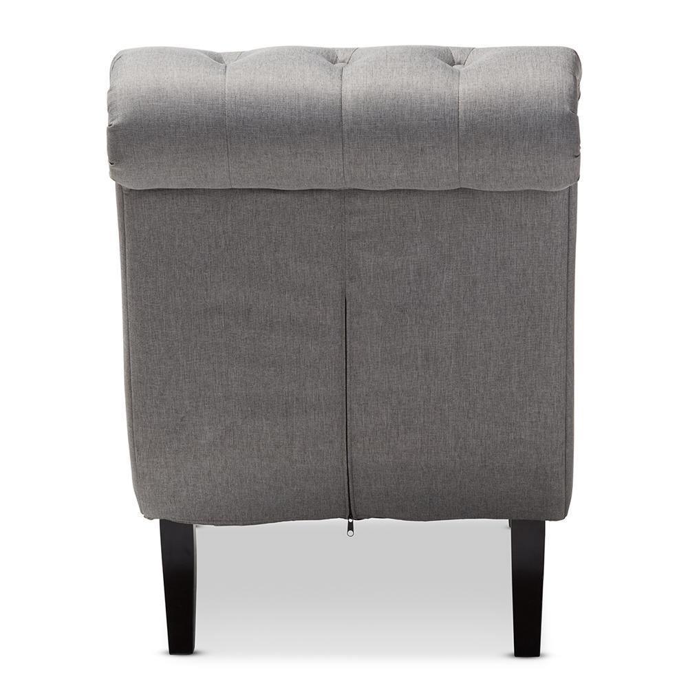 Layla Mid-century Retro Modern Grey Fabric Upholstered Button-tufted Chaise Lounge FredCo