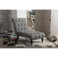 Layla Mid-century Retro Modern Grey Fabric Upholstered Button-tufted Chaise Lounge FredCo