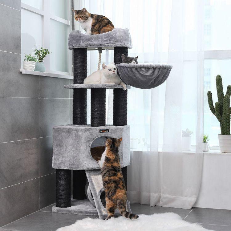 Light Grey Cat Tree 55" High FredCo