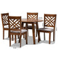 Lilly Modern and Contemporary Grey Fabric Upholstered and Walnut Brown Finished Wood 5-Piece Dining Set FredCo