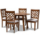 Lilly Modern and Contemporary Grey Fabric Upholstered and Walnut Brown Finished Wood 5-Piece Dining Set FredCo