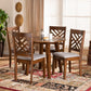 Lilly Modern and Contemporary Grey Fabric Upholstered and Walnut Brown Finished Wood 5-Piece Dining Set FredCo