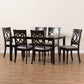 Lucie Modern and Contemporary Grey Fabric Upholstered and Dark Brown Finished Wood 7-Piece Dining Set FredCo