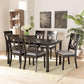 Lucie Modern and Contemporary Grey Fabric Upholstered and Dark Brown Finished Wood 7-Piece Dining Set FredCo