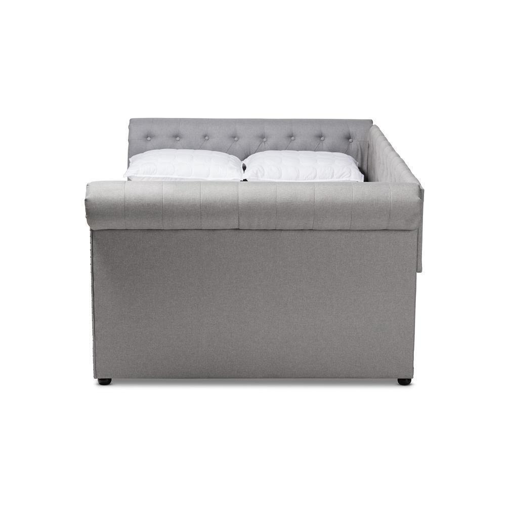 Mabelle Modern and Contemporary Gray Fabric Upholstered Queen Size Daybed FredCo