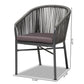 Marcus Modern and Contemporary Grey Finished Rope and Metal Outdoor Dining Chair FredCo