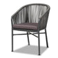 Marcus Modern and Contemporary Grey Finished Rope and Metal Outdoor Dining Chair FredCo