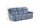 Mariana Sofa (Motion) Silver Blue Fabric FredCo