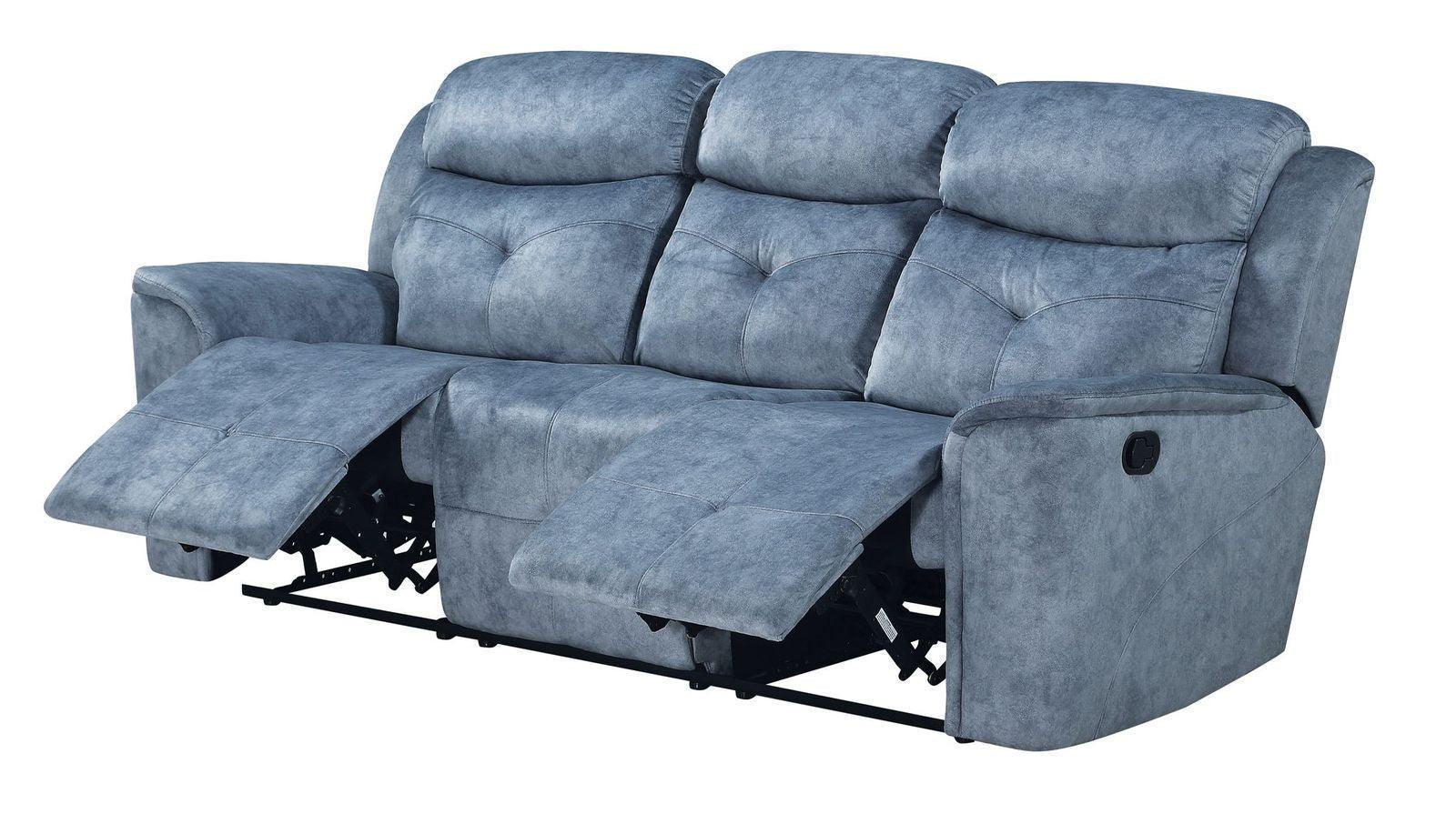 Mariana Sofa (Motion) Silver Blue Fabric FredCo