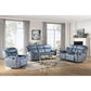 Mariana Sofa (Motion) Silver Blue Fabric FredCo