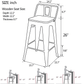 Metal Bar Stools with Back Set of 4 Kitchen Counter Height Stools with Wooden Seat 26" Rusty FredCo