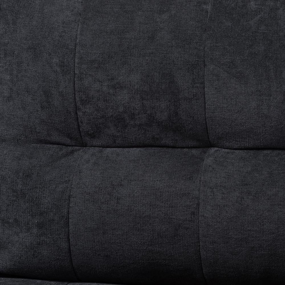 Mireille Modern and Contemporary Dark Grey Fabric Upholstered Sectional Sofa FredCo