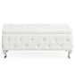 MONIQUE Rectangular Storage Ottoman White FredCo