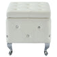 MONIQUE Rectangular Storage Ottoman White FredCo