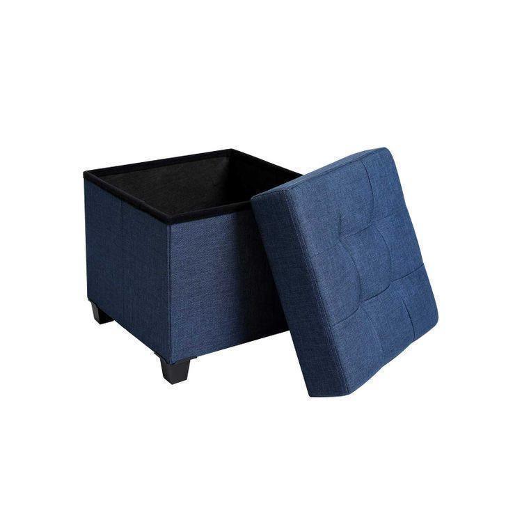 Navy Blue Storage Ottoman FredCo